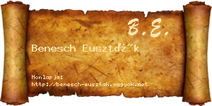 Benesch Euszták névjegykártya